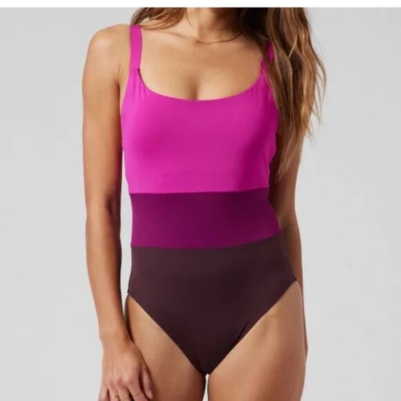 Athleta Other - ATHLETA Coastline Pink and Purple One-Piece Swimsuit Size SMALL